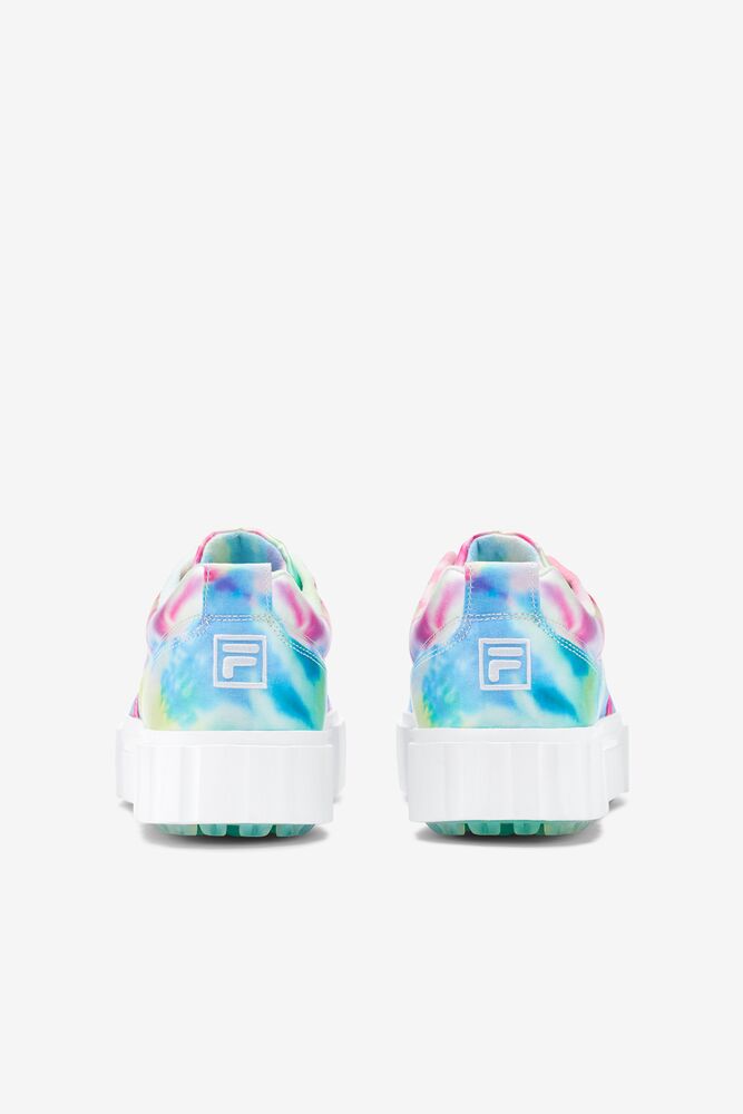 Fila Sandblast Low Mottled Tie Dye Sneakers Verde Azules Blancas | YVWB13746