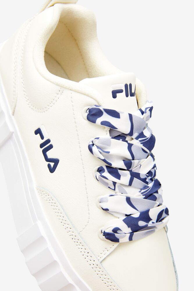 Fila Sandblast Low Satin Lace Sneakers Blancas Azul Marino Blancas | QKPM63750