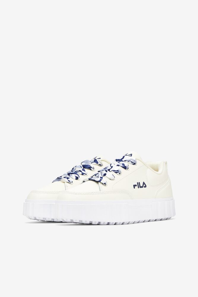 Fila Sandblast Low Satin Lace Sneakers Blancas Azul Marino Blancas | QKPM63750