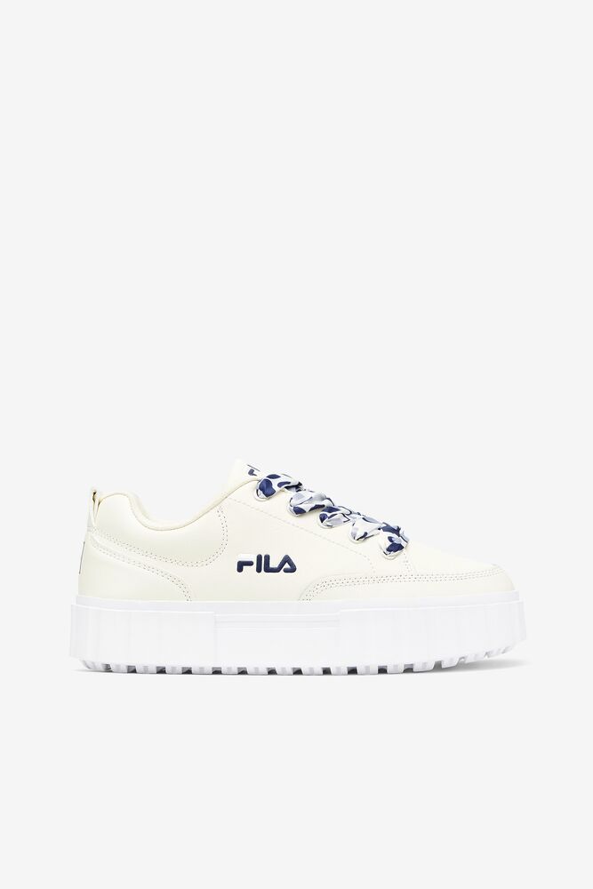 Fila Sandblast Low Satin Lace Sneakers Blancas Azul Marino Blancas | QKPM63750