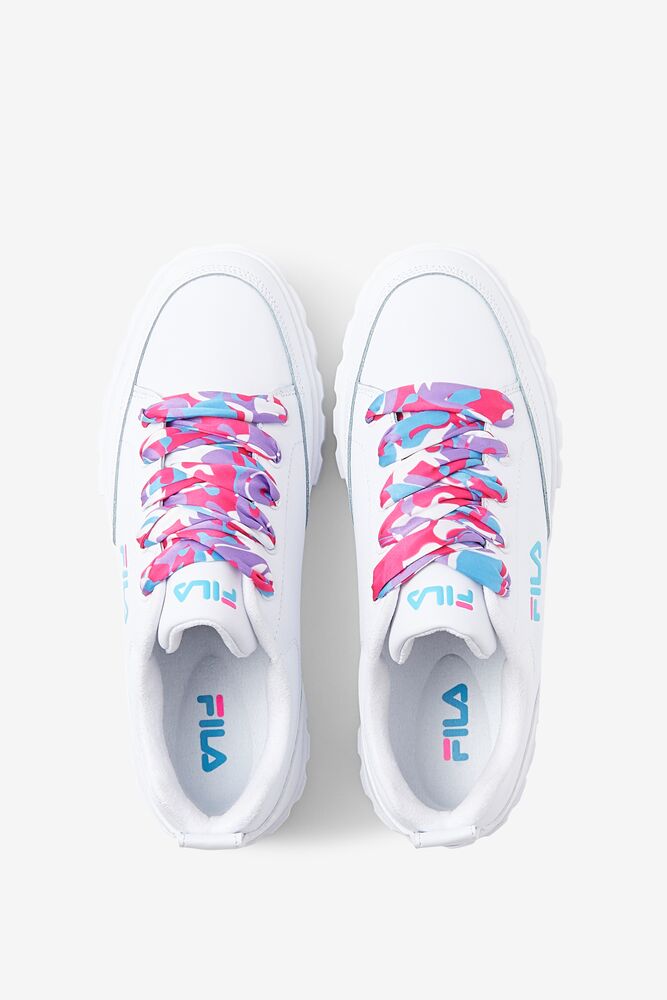 Fila Sandblast Low Satin Lace Sneakers Blancas Azules Plateadas | RTXB09387