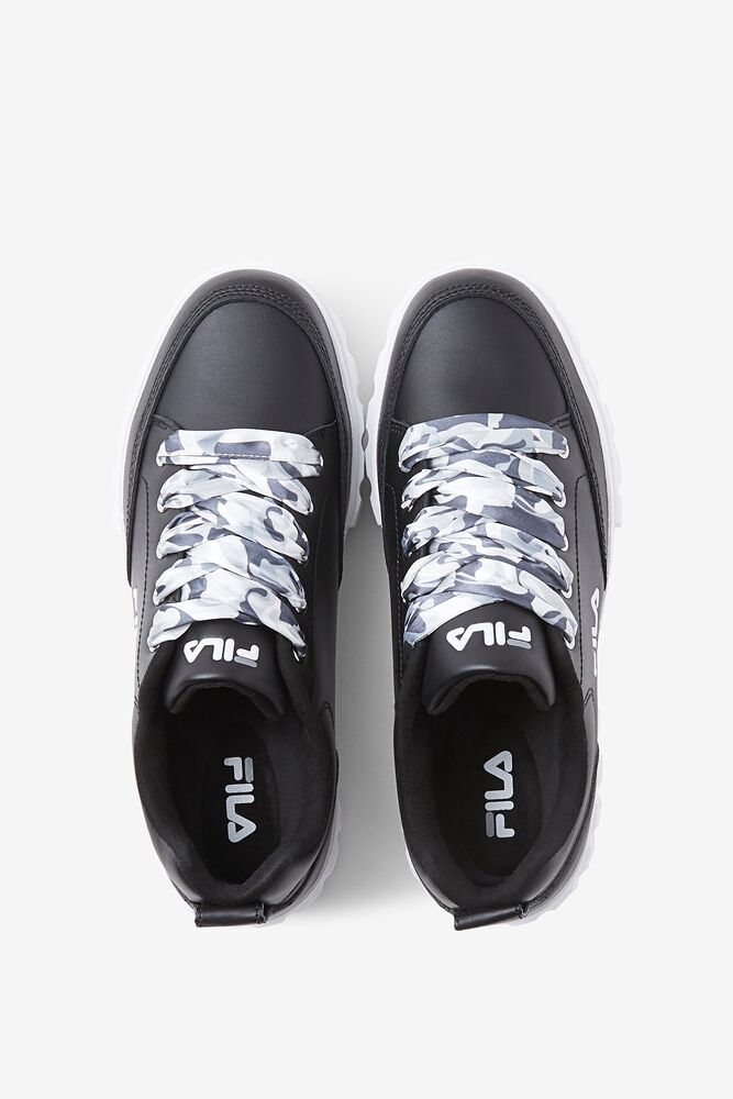 Fila Sandblast Low Satin Lace Sneakers Negras Blancas | OWHQ48731