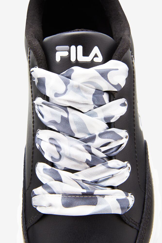 Fila Sandblast Low Satin Lace Sneakers Negras Blancas | OWHQ48731