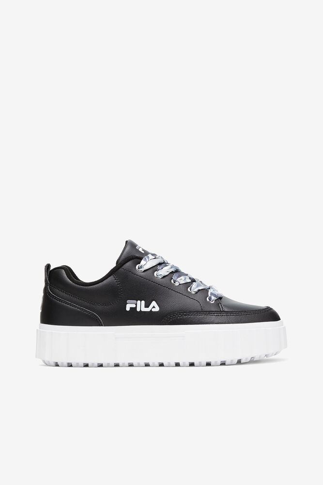 Fila Sandblast Low Satin Lace Sneakers Negras Blancas | OWHQ48731