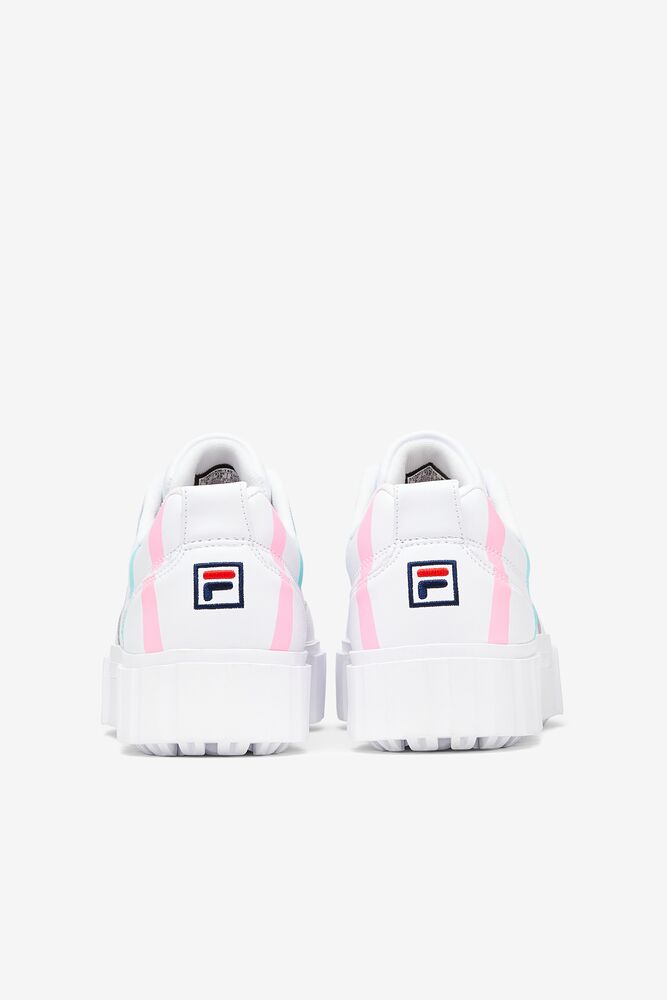 Fila Sandblast Low Stripe Sneakers Blancas Azules | EQJA05374