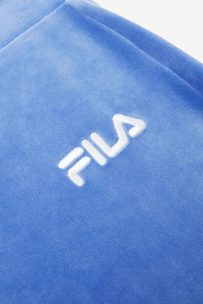 Fila Sara Velour Jogger Azules Blancas | WKDC52790