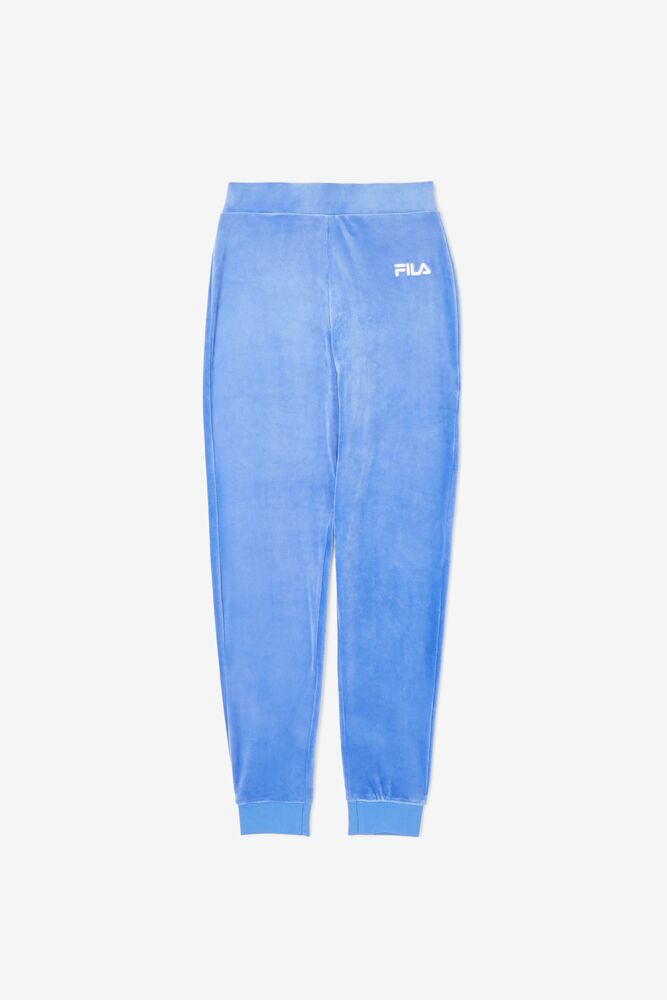 Fila Sara Velour Jogger Azules Blancas | WKDC52790