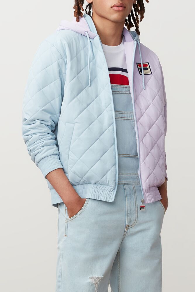 Fila Sawyer Quilted Jacket Plil/Cblu | AGDO17463