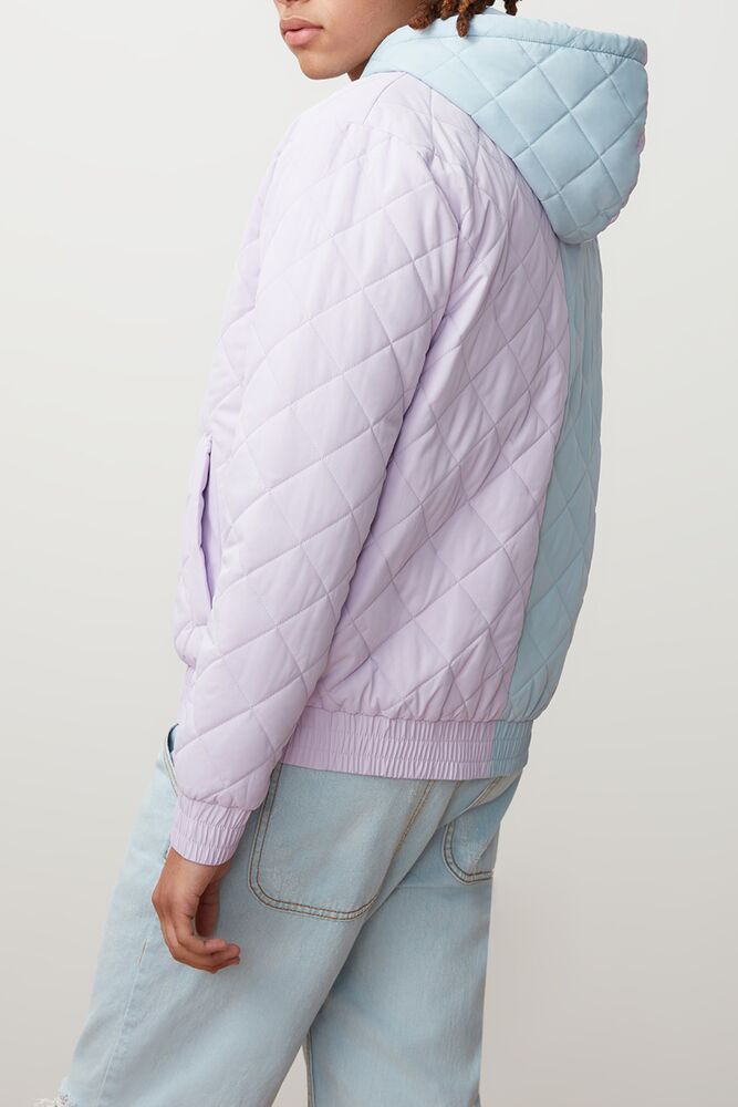 Fila Sawyer Quilted Jacket Plil/Cblu | AGDO17463