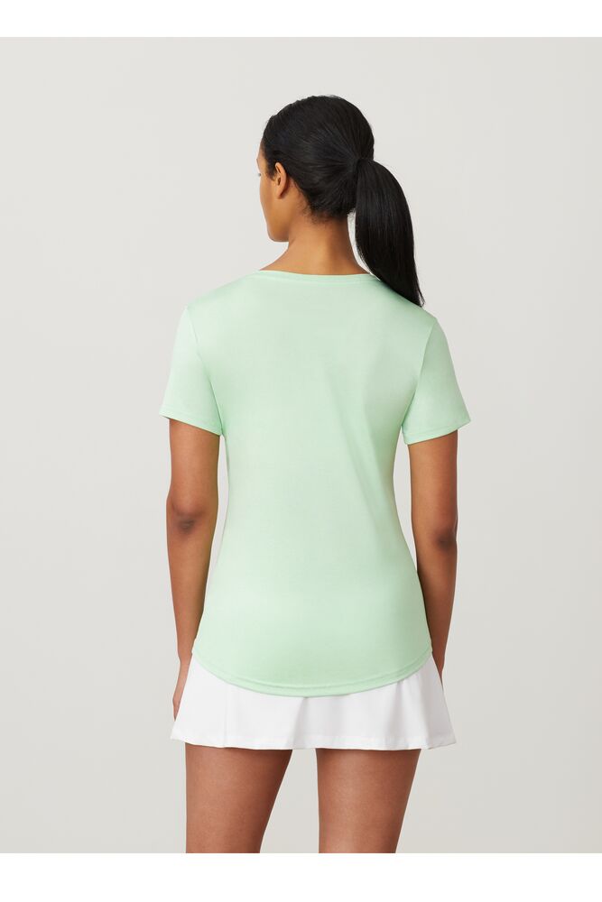 Fila Short Sleeve V-neck Greenashhth | QYMG20156