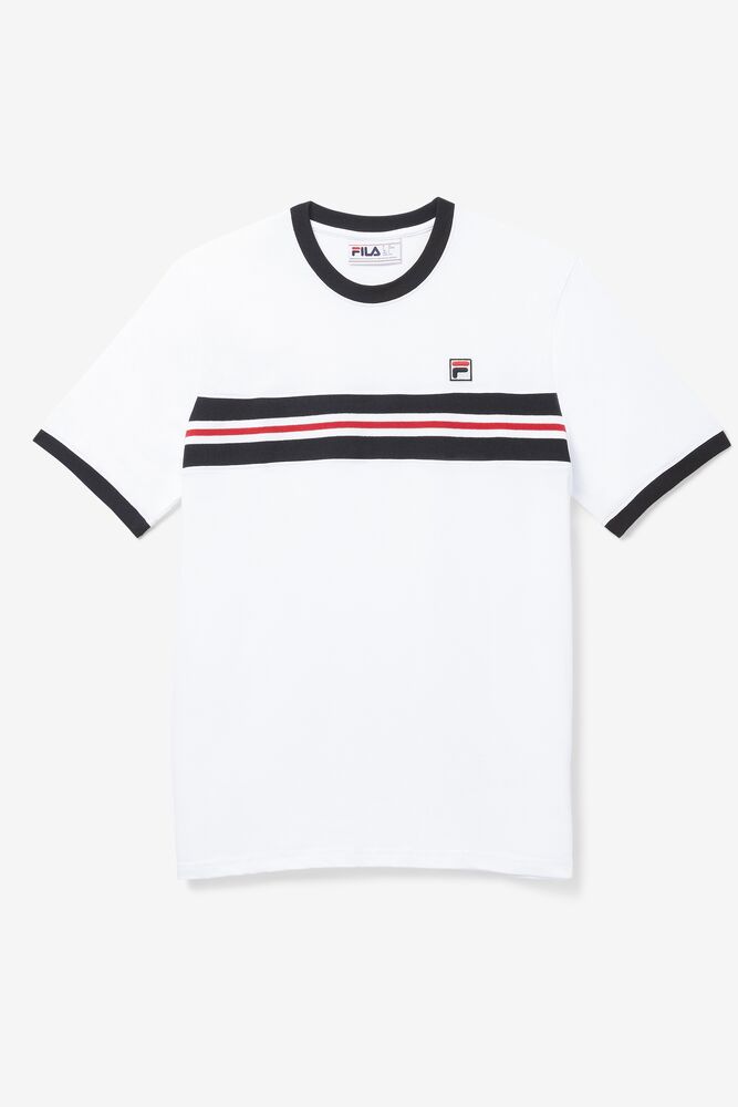 Fila Silver Tee Blancas Negras Rojas | NXDU18459