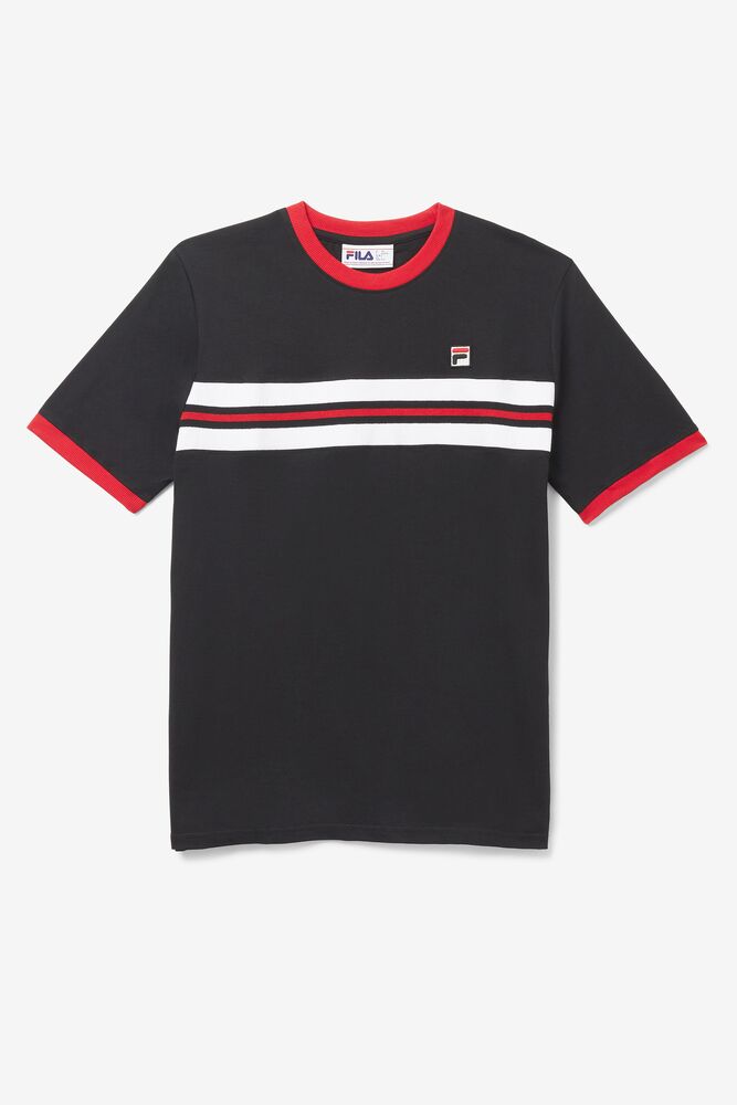 Fila Silver Tee Negras Rojas Blancas | ZKMT86342