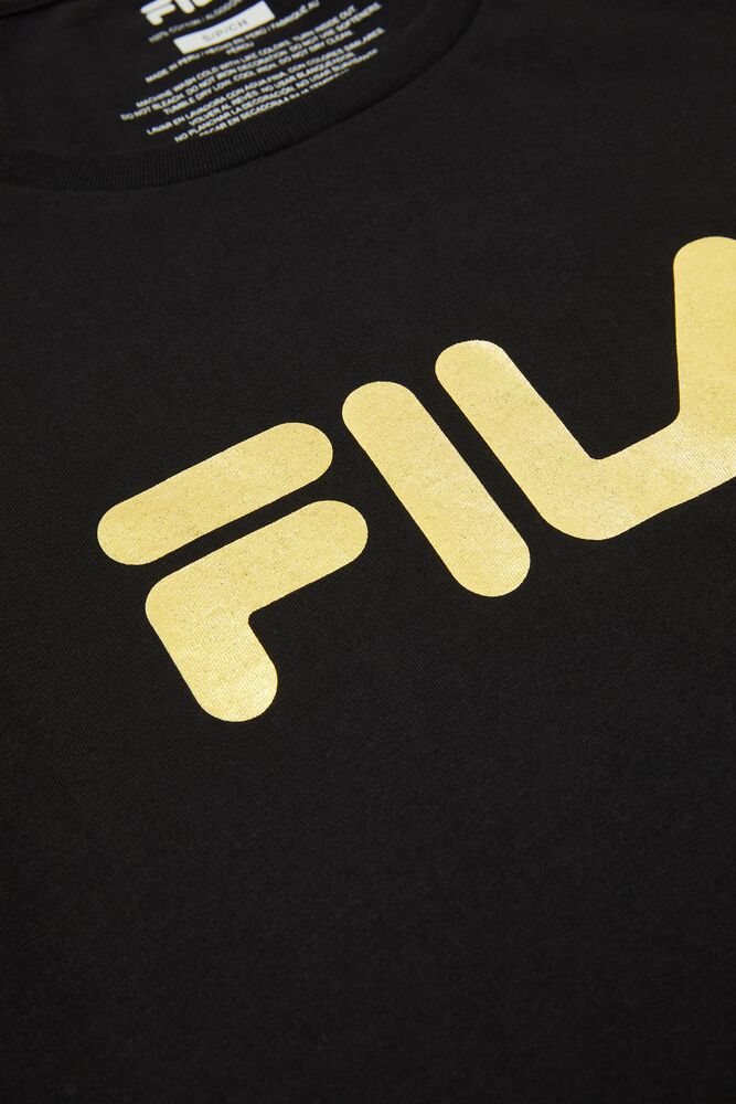 Fila Solid Gold Logo Tee Negras | ALGW23749