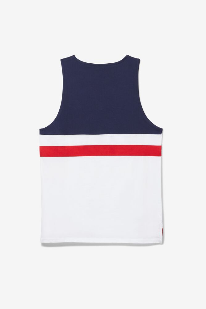 Fila Stoke Tank Blancas Azul Marino Rojas | SLOG36741