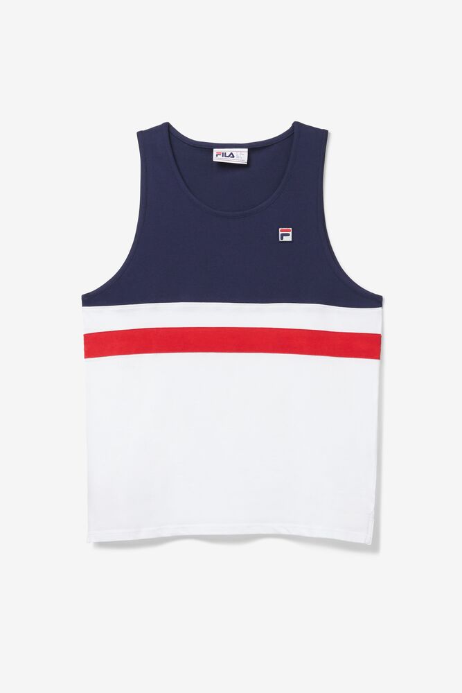 Fila Stoke Tank Blancas Azul Marino Rojas | SLOG36741