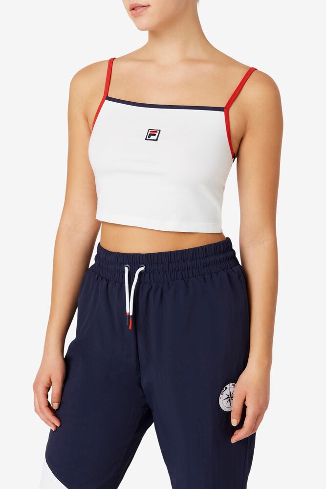 Fila Sun Cropped Tank Blancas Rojas | HTXR80164