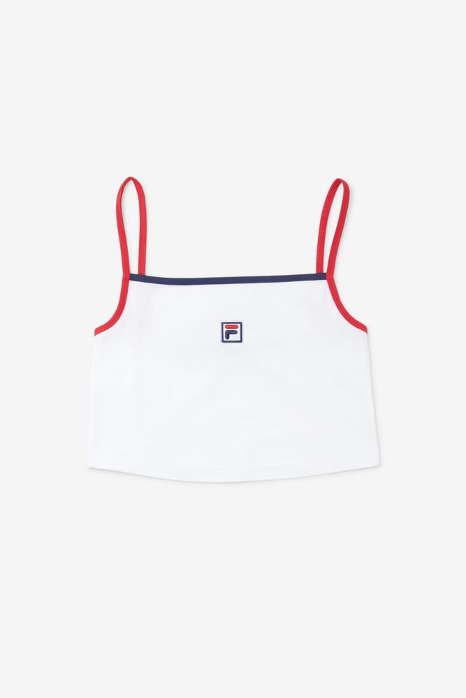 Fila Sun Cropped Tank Blancas Rojas | HTXR80164