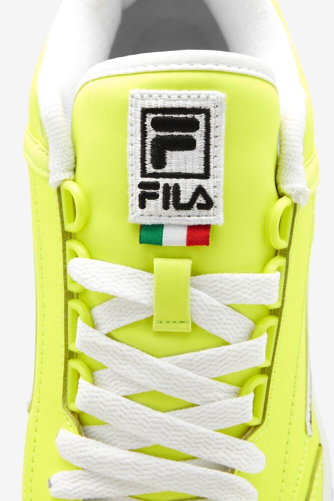 Fila T-1 Mid Tennis Shoes Amarillo Negras Blancas | NVAJ20896