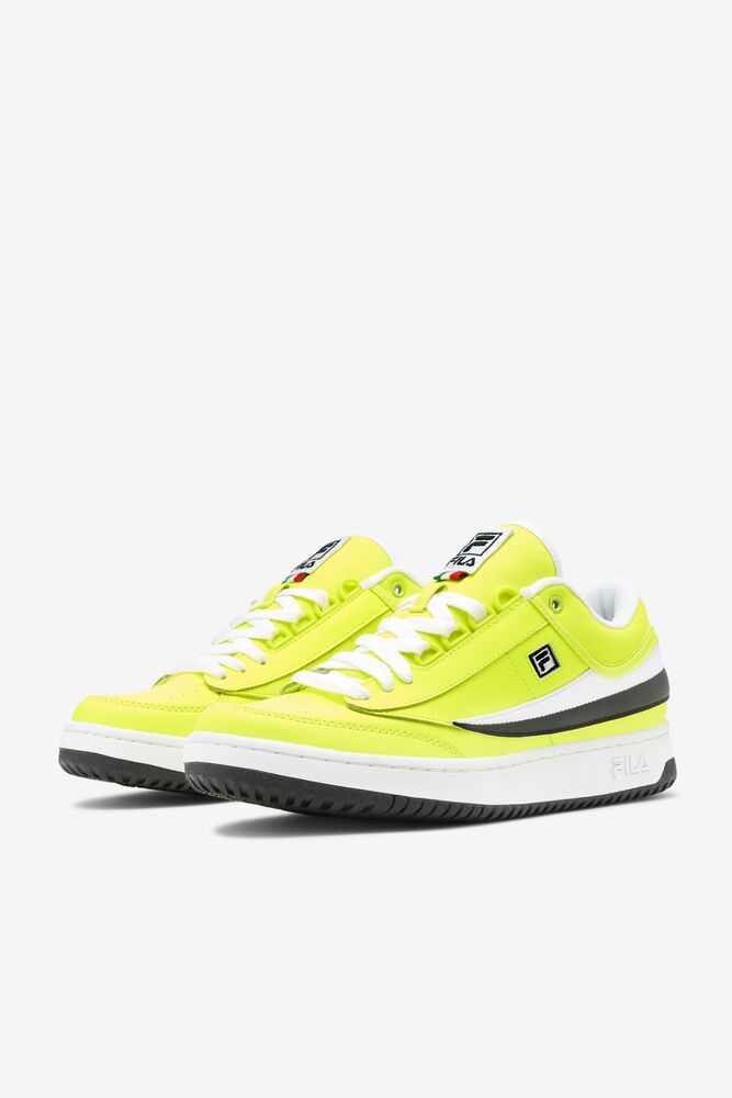 Fila T-1 Mid Tennis Shoes Amarillo Negras Blancas | NVAJ20896