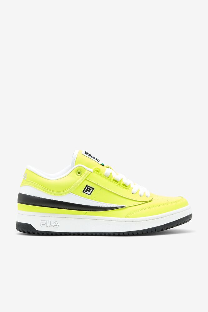 Fila T-1 Mid Tennis Shoes Amarillo Negras Blancas | NVAJ20896