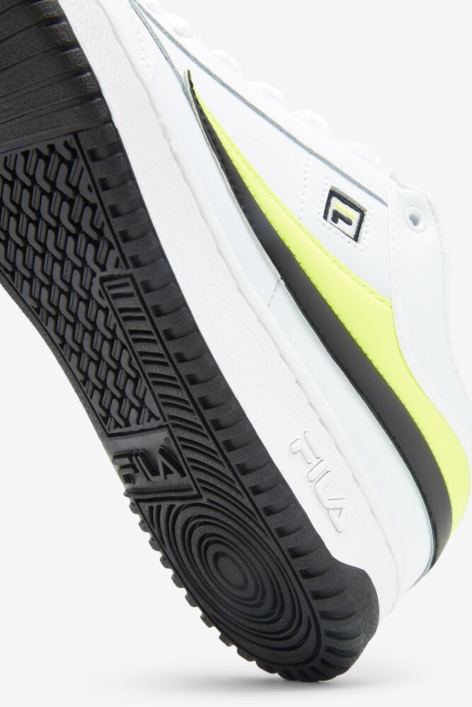 Fila T-1 Mid Tennis Shoes Blancas Amarillo Negras | UXGK70462