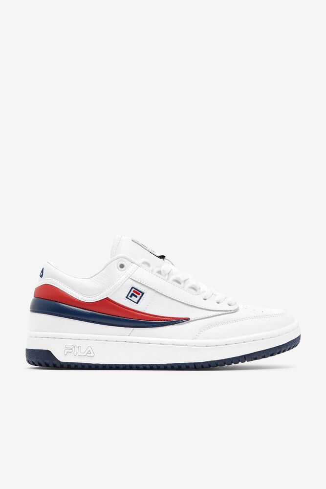 Fila T-1 Mid Tennis Shoes White/Fnvy/Fred | WISG10538