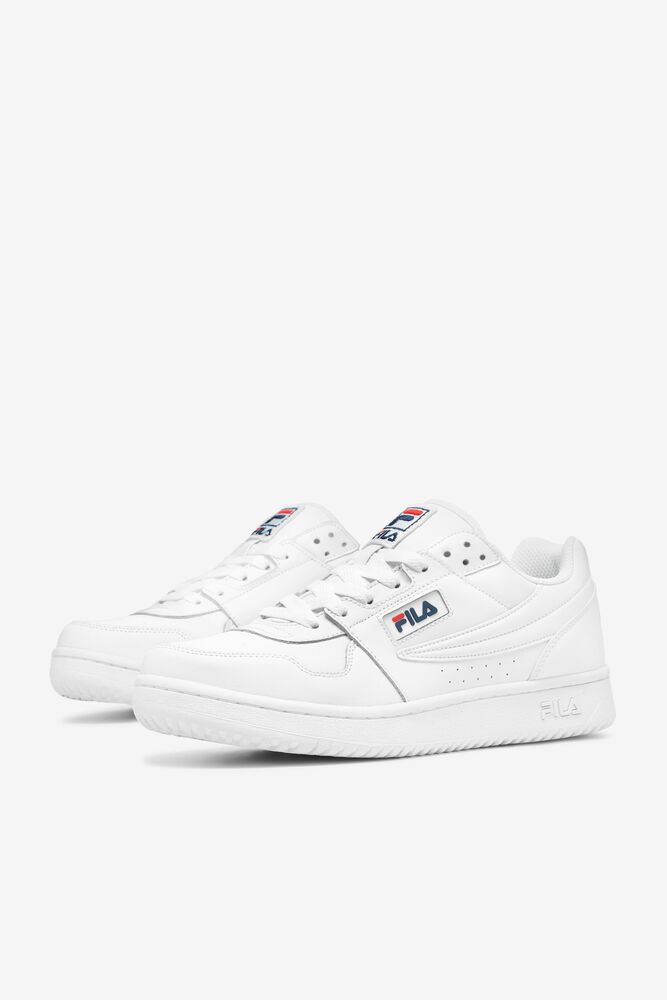 Fila T-2 Snow White Tennis Shoes Blancas Blancas Azul Marino | AOCI56309