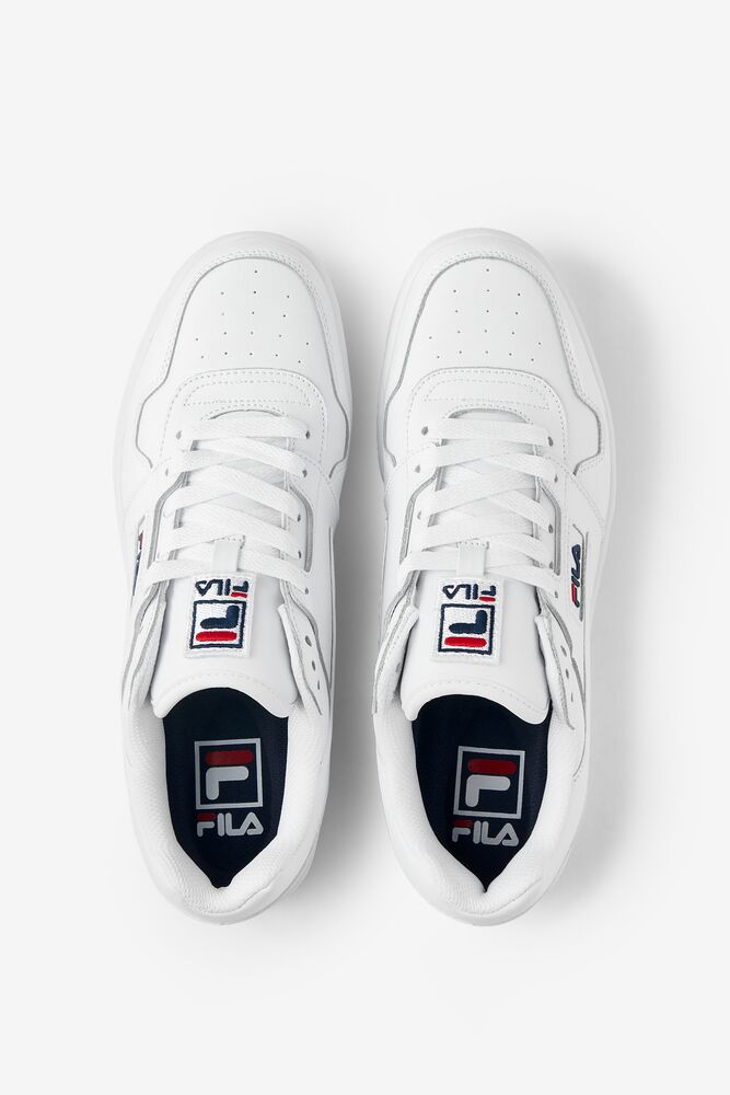 Fila T-2 Snow White Tennis Shoes Blancas Blancas Azul Marino | AOCI56309