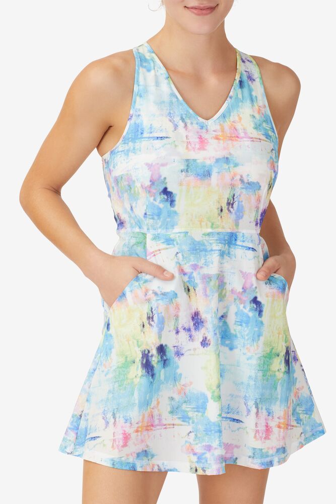 Fila Tie Breaker Dress 101 Tie Dye Print | UQBF68514