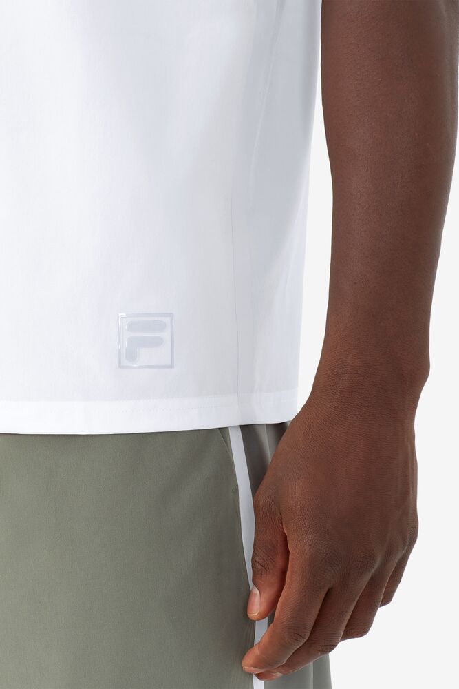 Fila Tie Breaker Short Sleeve Henley Blancas Blancas | ASZY89765