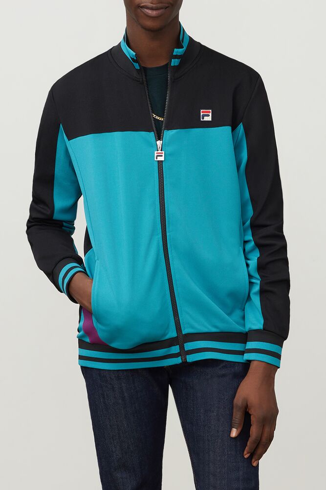 Fila Tiebreaker Track Jacket Bbay/Blk/Grpj | KNGQ57183