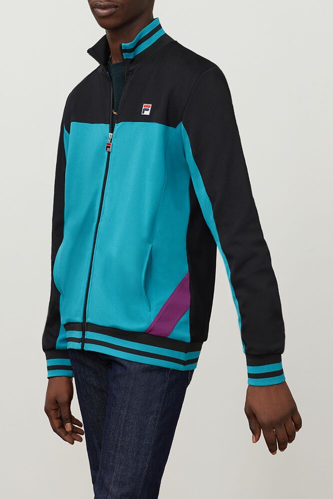 Fila Tiebreaker Track Jacket Bbay/Blk/Grpj | EBKN72068