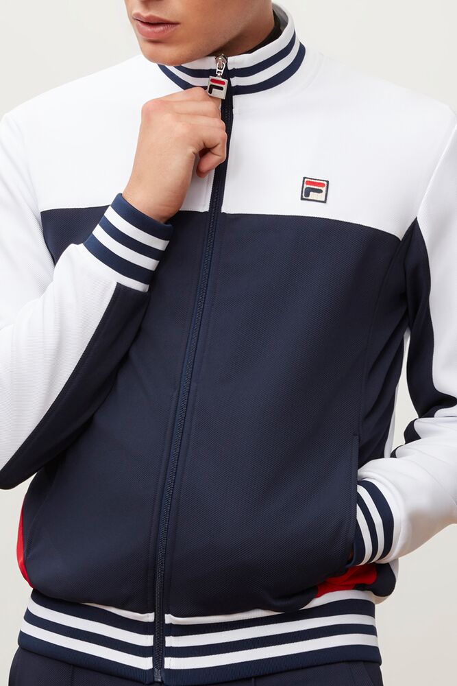 Fila Tiebreaker Track Jacket Wht/Peac/Cred | MISK56893