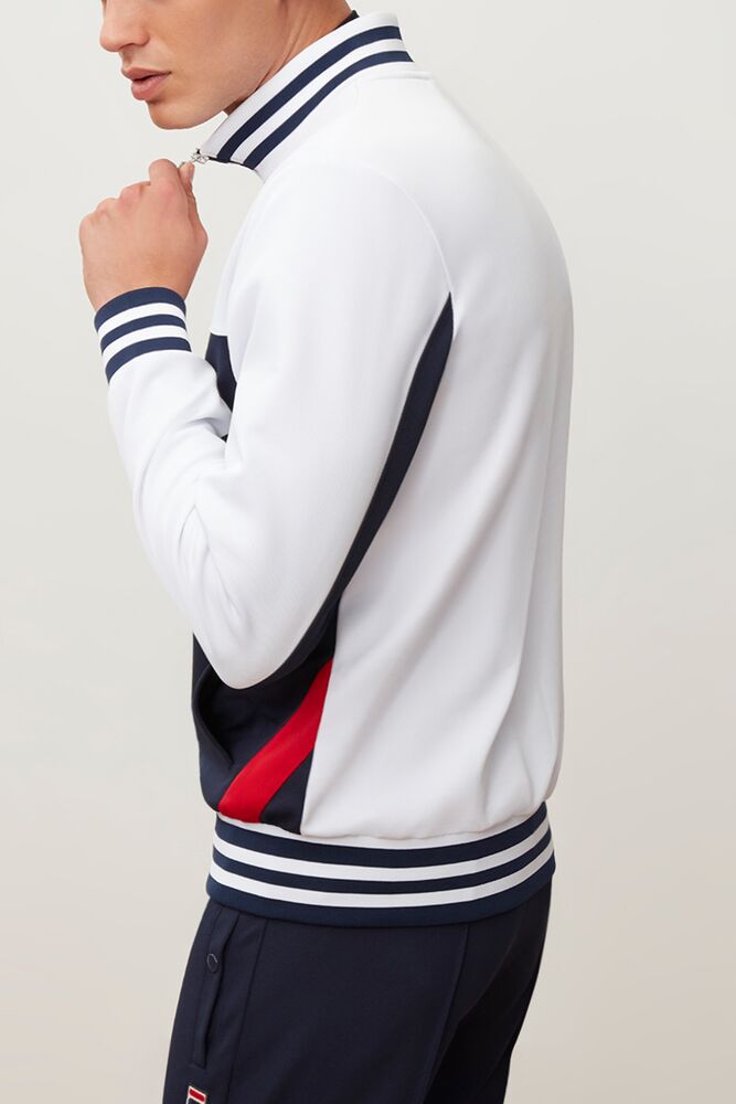 Fila Tiebreaker Track Jacket Wht/Peac/Cred | MISK56893