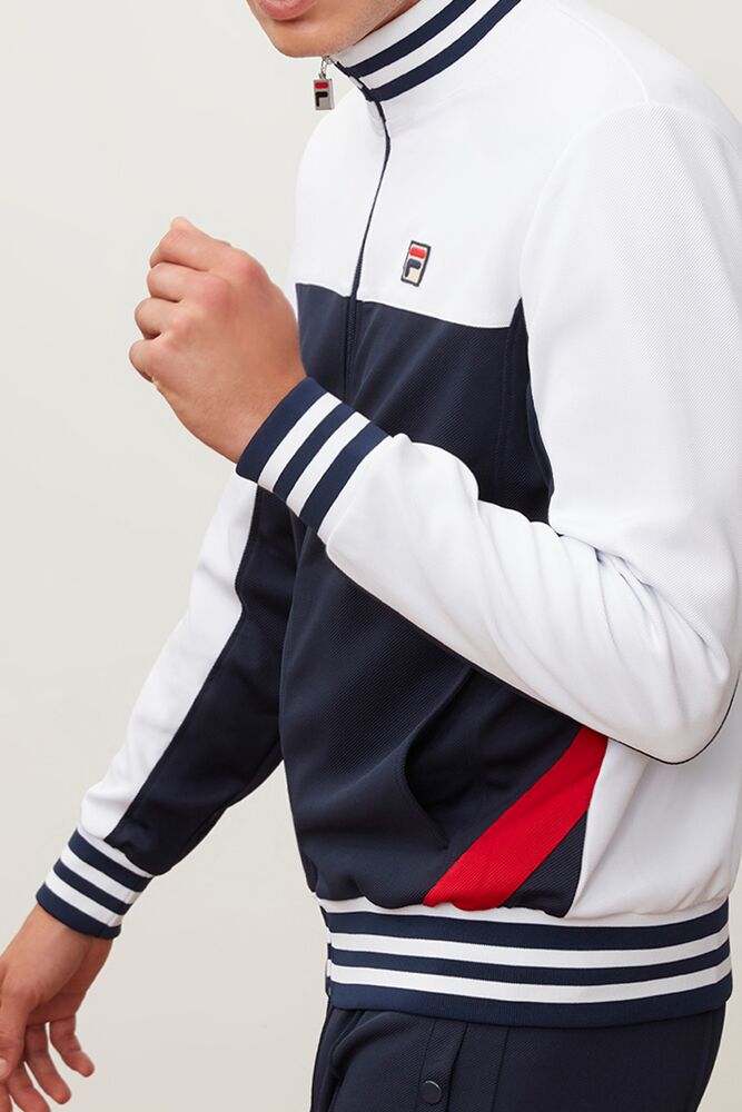 Fila Tiebreaker Track Jacket Wht/Peac/Cred | LFUK48305