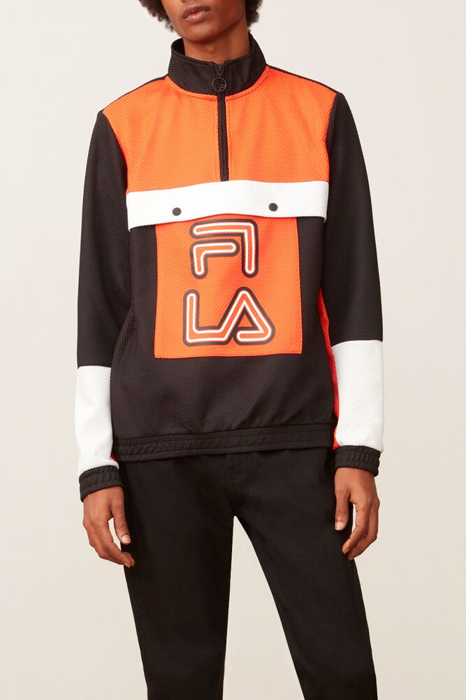 Fila Tiger Mesh 1/4 Zip Chrytomato | IVAU91536