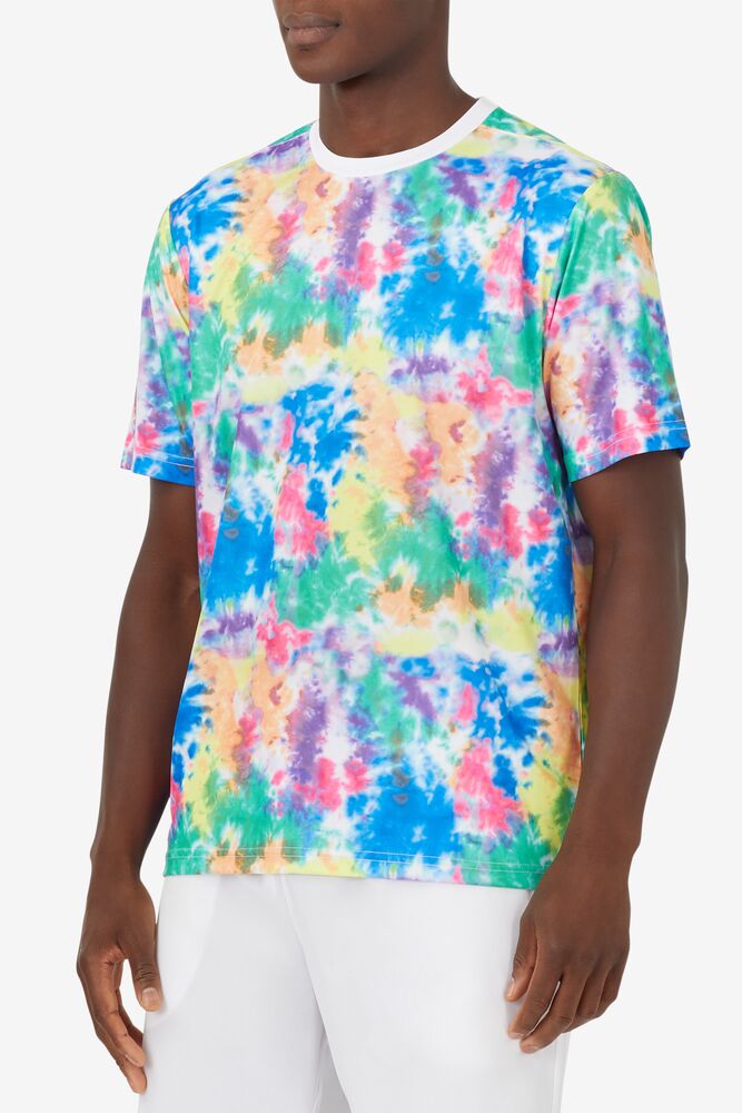 Fila Top Spin Tie Dye Printed Crew Blancas | LQTK46370