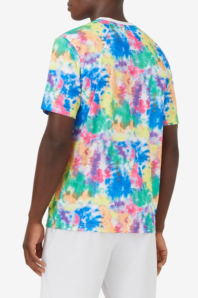 Fila Top Spin Tie Dye Printed Crew Blancas | LQTK46370