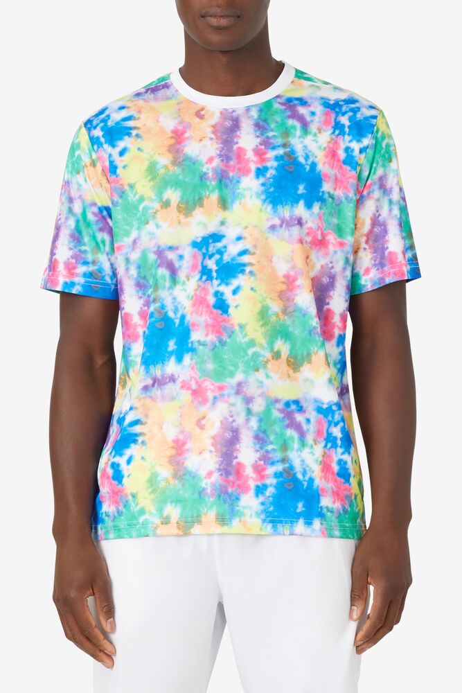 Fila Top Spin Tie Dye Printed Crew Blancas | LQTK46370