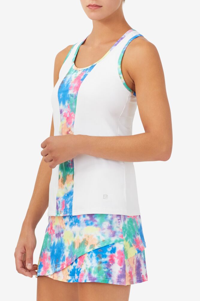 Fila Top Spin Tie Dye Racerback Tank Blancas | GRCW53840