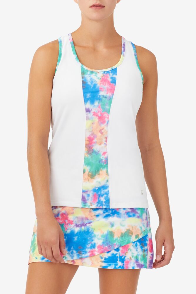 Fila Top Spin Tie Dye Racerback Tank Blancas | GRCW53840