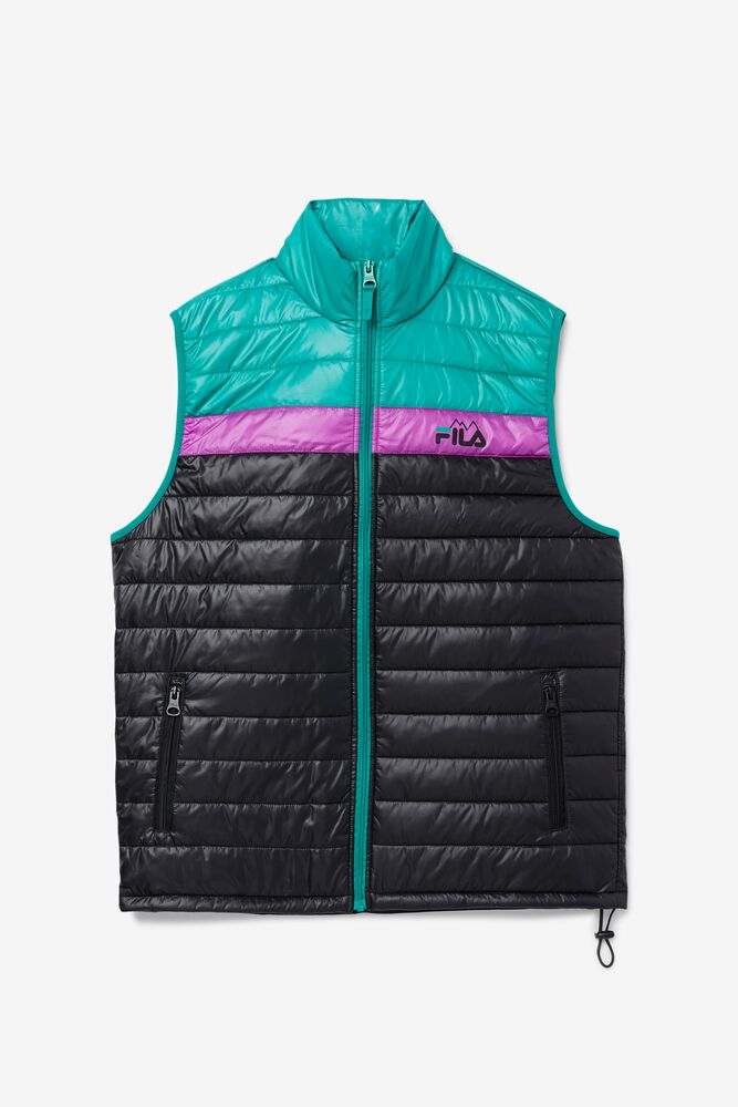 Fila Tri Vest Negras Verde Moradas | COID28645