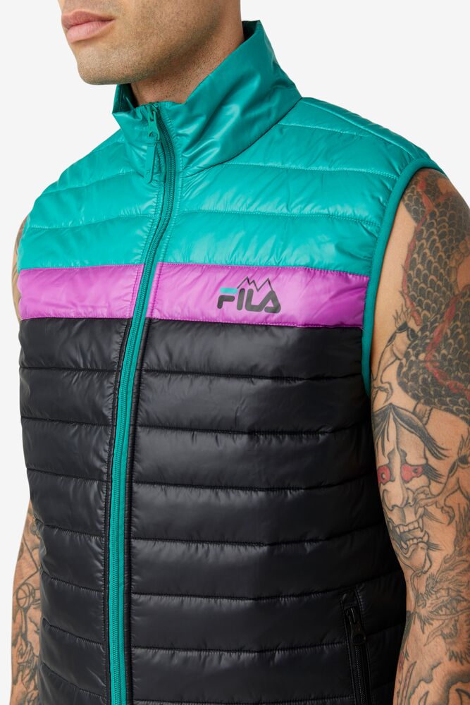 Fila Tri Vest Negras Verde Moradas | JSTX63259