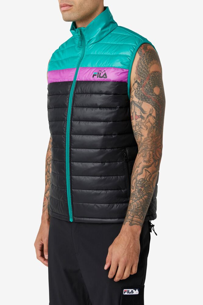 Fila Tri Vest Negras Verde Moradas | WUXN87324