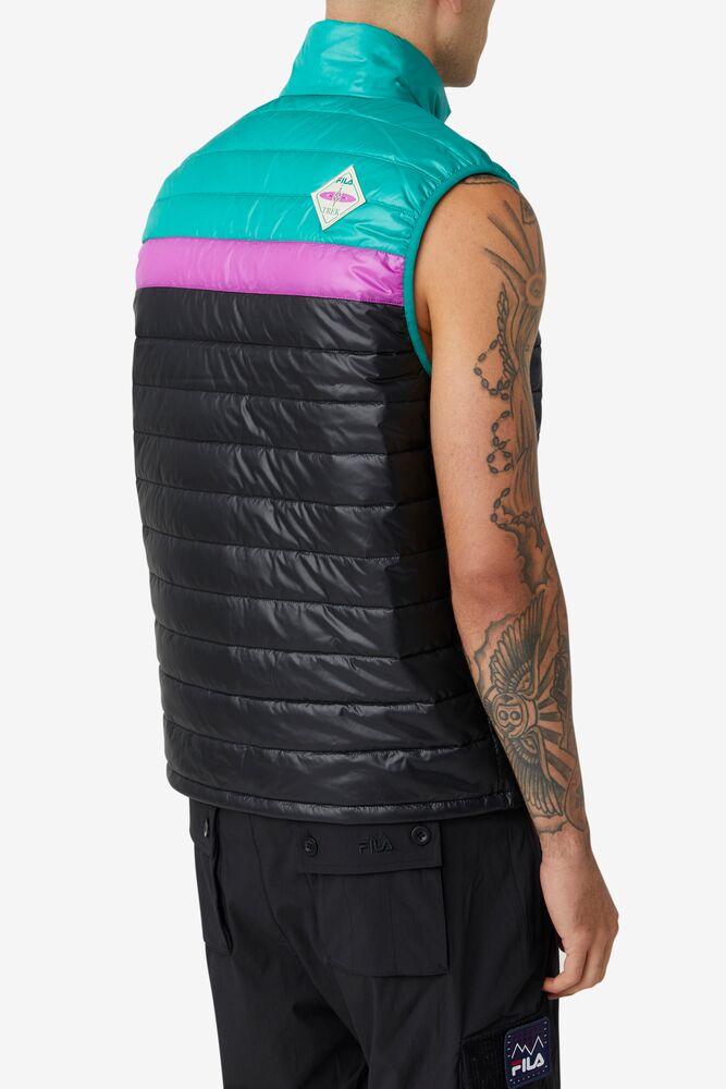 Fila Tri Vest Negras Verde Moradas | WUXN87324