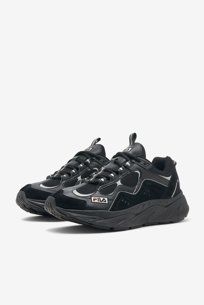 Fila Trigate Plus Sneakers Negras Azul Marino Plateadas | DUHY65970