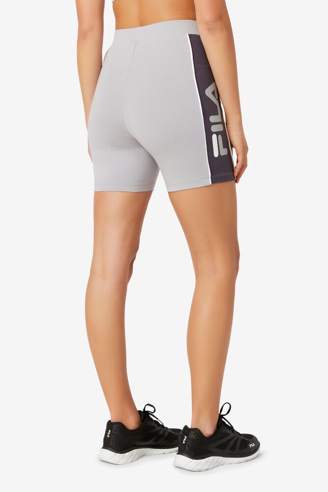 Fila Trina Bike Short Plateadas Blancas | OZJD07386