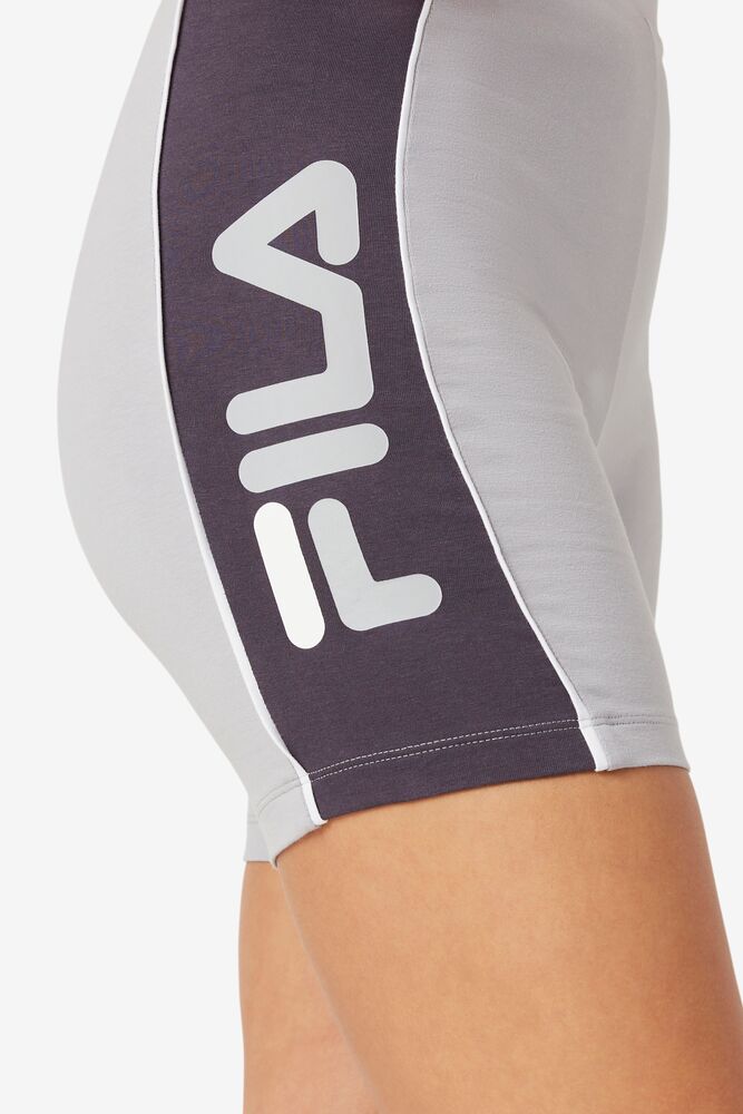 Fila Trina Bike Short Plateadas Blancas | OZJD07386