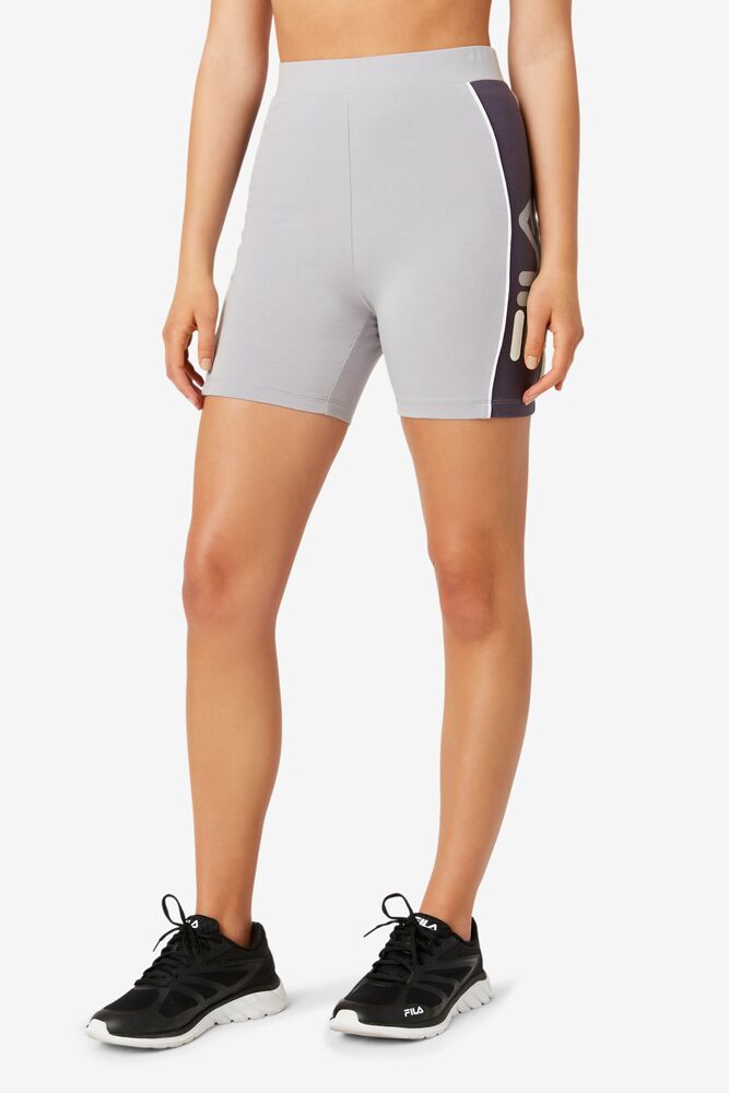 Fila Trina Bike Short Plateadas Blancas | OZJD07386