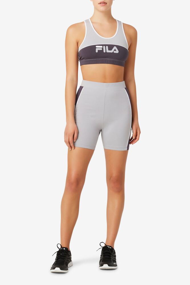 Fila Trina Bike Short Plateadas Blancas | OIQS32754